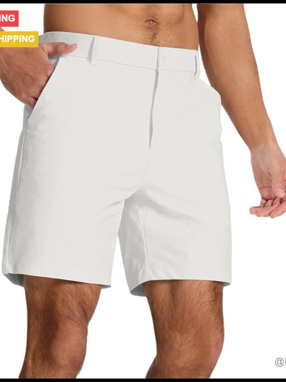 Lightweight Polyester Blend Golf Shorts With 4 Pockets, Stretch Fit